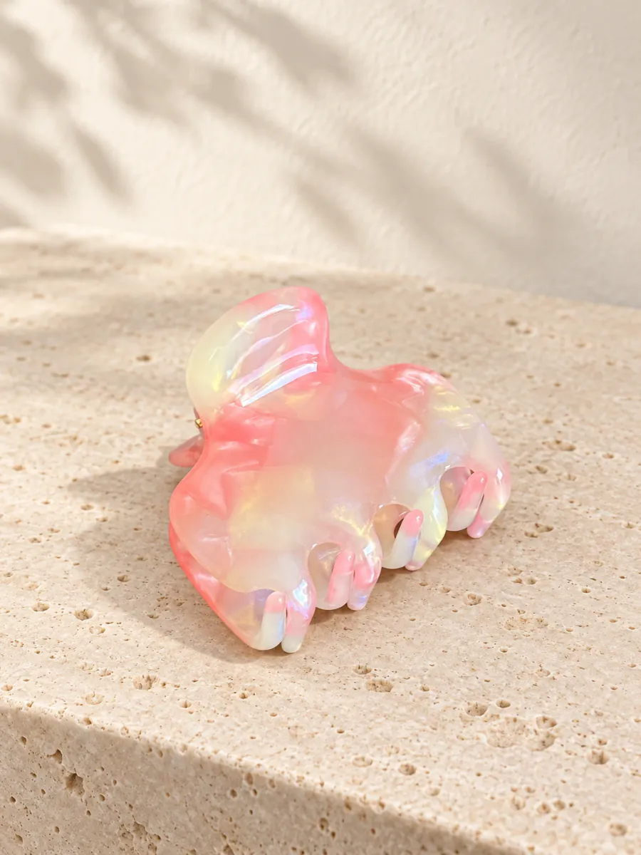 Rose Opal acetate claw clip