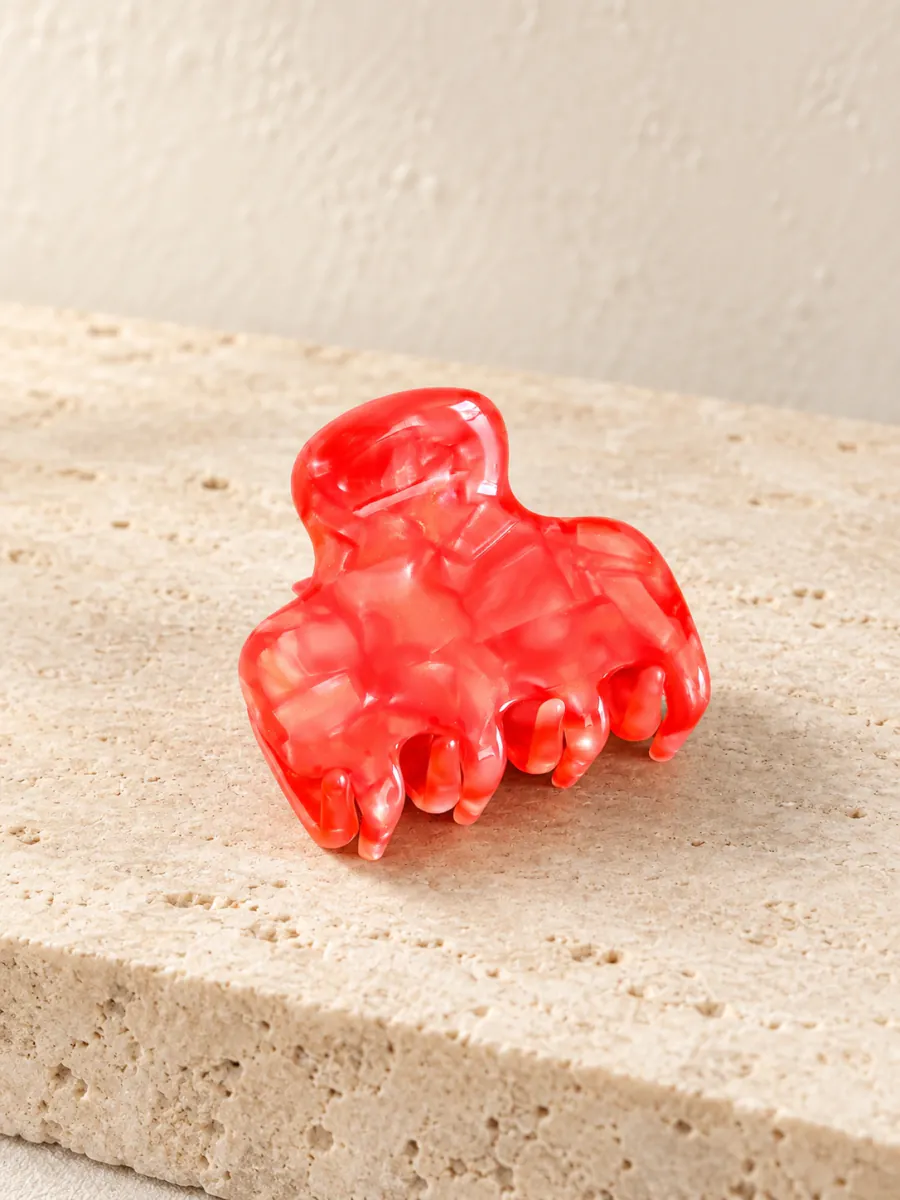 Coral Glow acetate claw clip