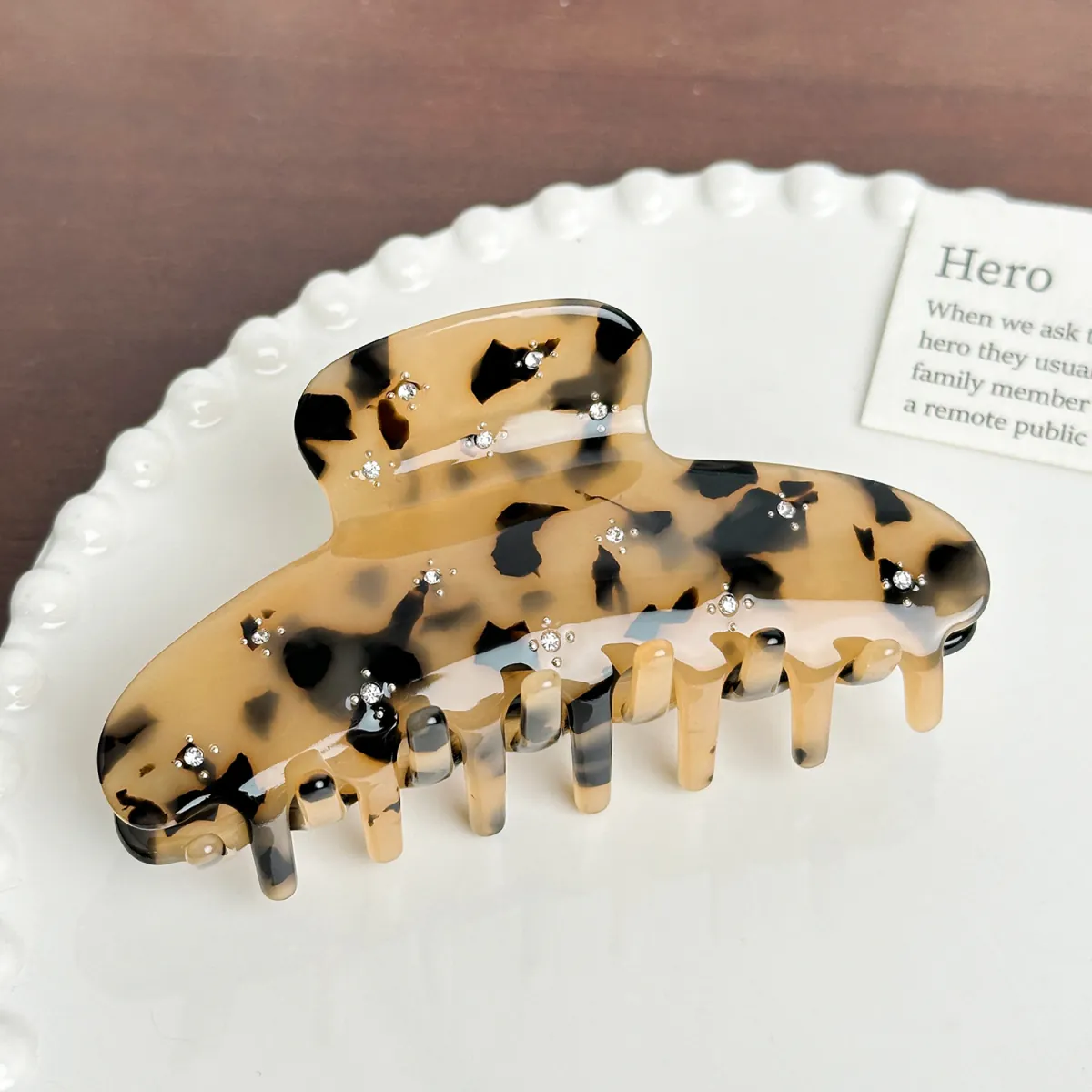 Amber Tortoise acetate claw clip