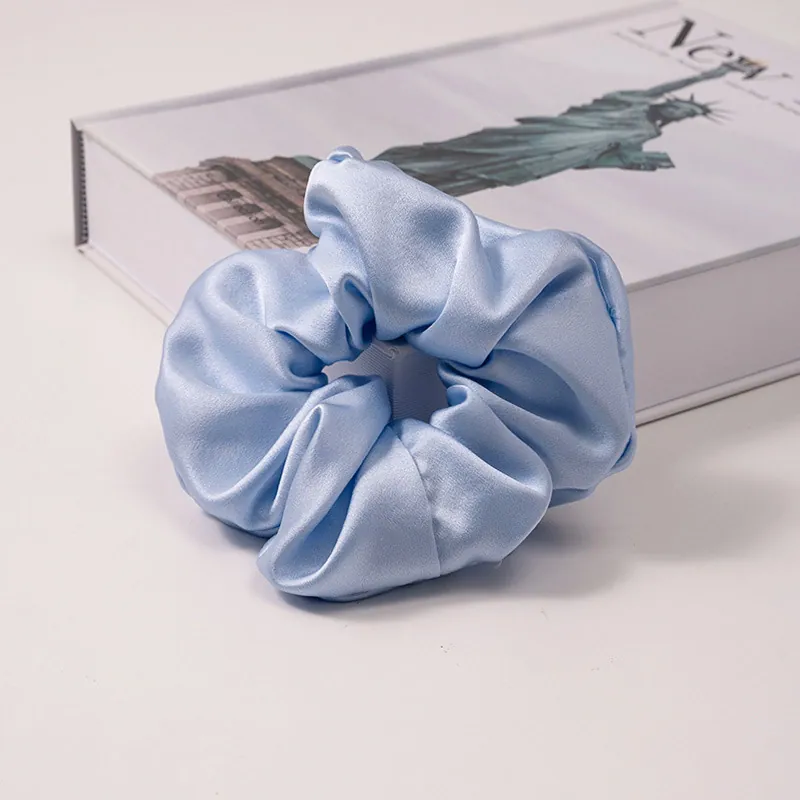 Powder Blue silk scrunchie