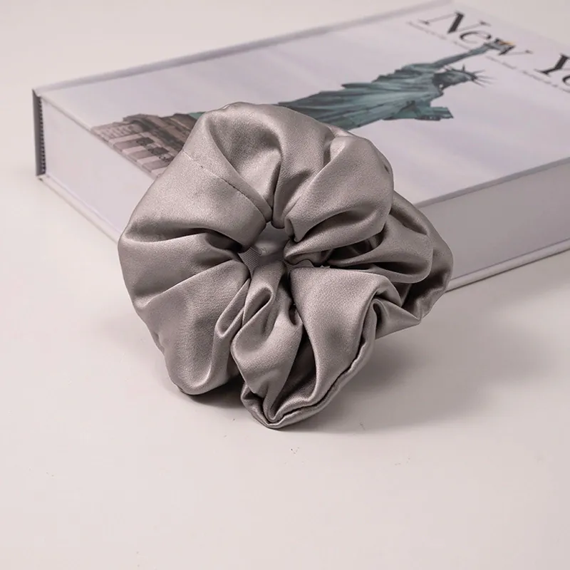 Elegant Grey silk scrunchie
