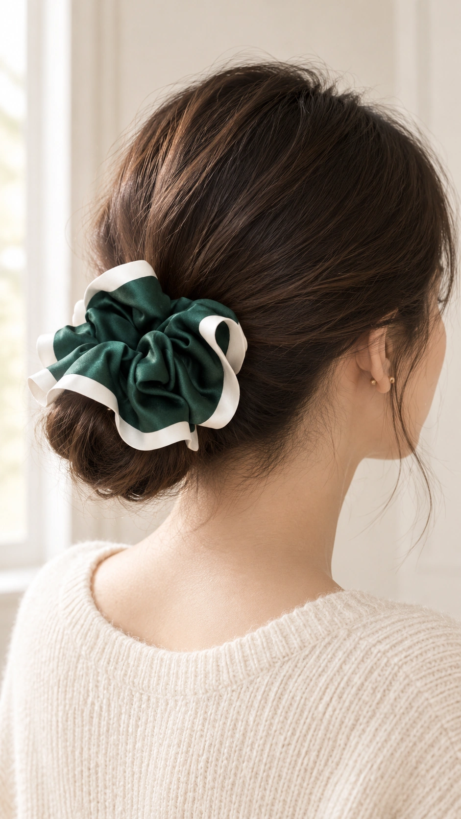 SoftSheer Dual-Edge Silk Scrunchie wear