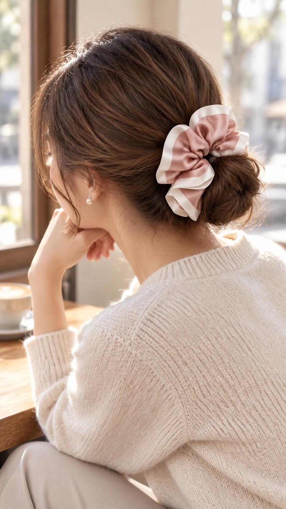 SoftSheer Dual-Edge Silk Scrunchie wear