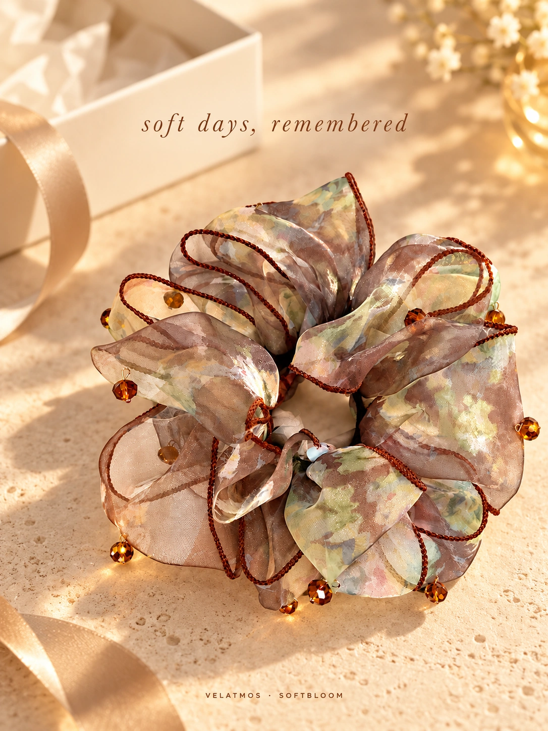 SoftBloom CaféVerdure statement scrunchie gift presentation