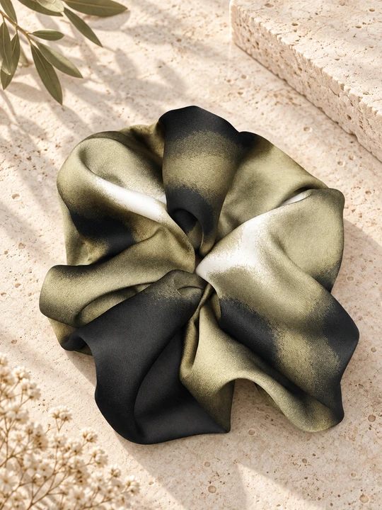 SoftBloom InkVerdure Statement Scrunchie