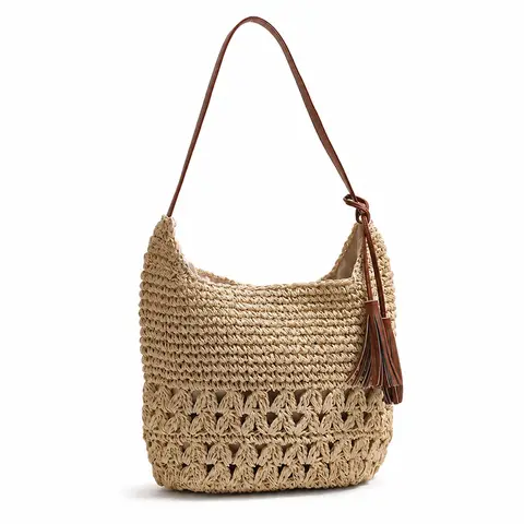 Heart tassel openwork shoulder bag