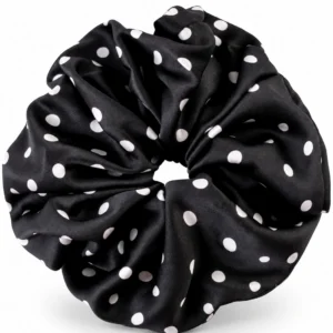 Velatmos SoftDot Retro Polka Silk Scrunchie